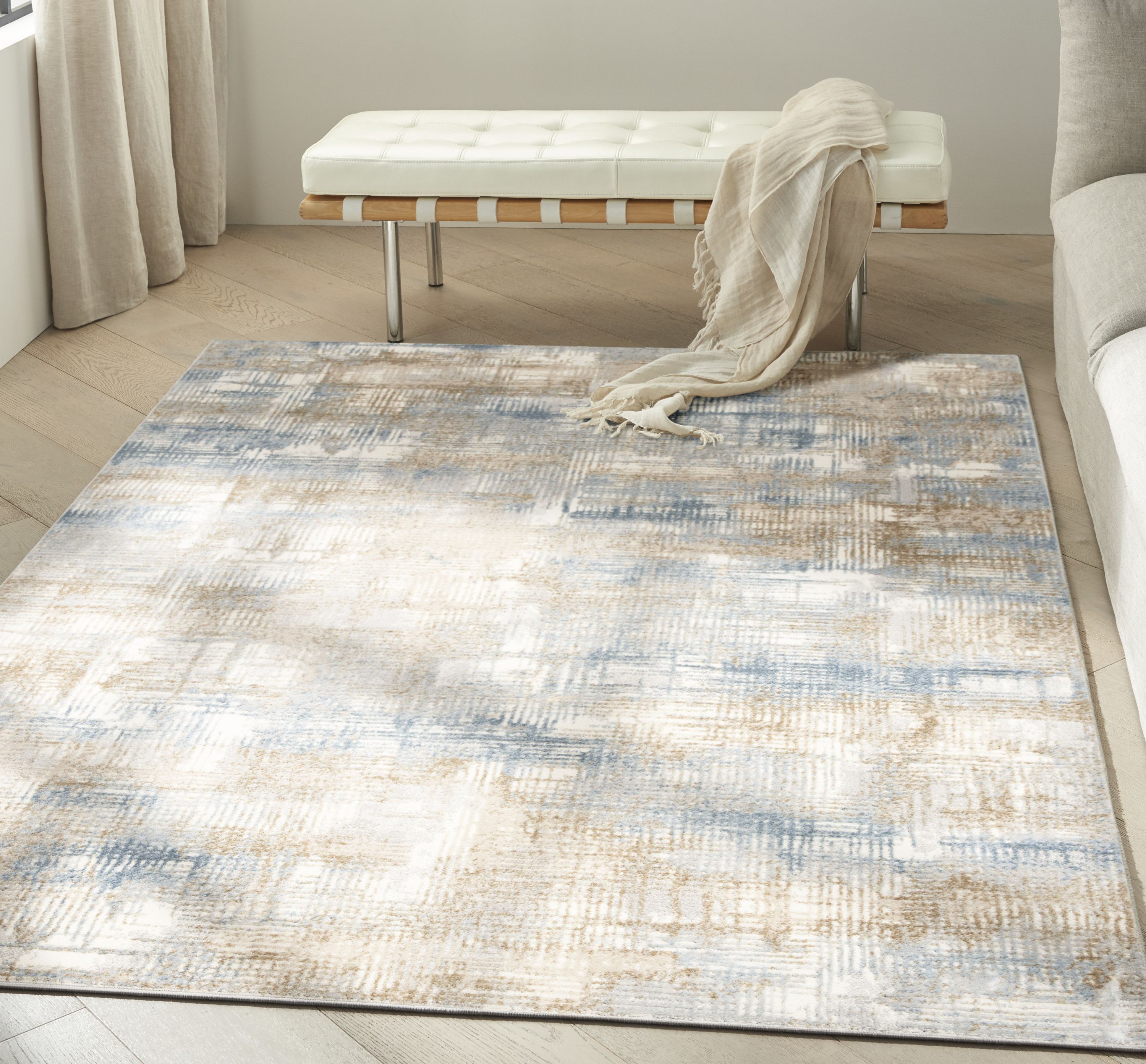 Calvin Klein CK950 Rush 4' x 6' Blue Beige Modern Indoor Rug