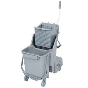 Unger, SmartColor Floor Pack, 32qt, Mop Bucket w/ Sidepress Wringer and Drain, Gray