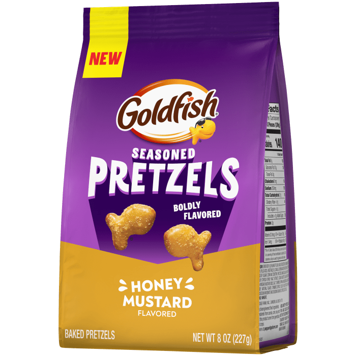 Goldfish® Honey Mustard Seasoned Pretzels, 8 oz, bag - Right Angle Image