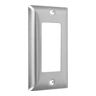 Wall Plate, Stainless Steel, 1-Gang, Standard, Decorator/Rocker, Silver
