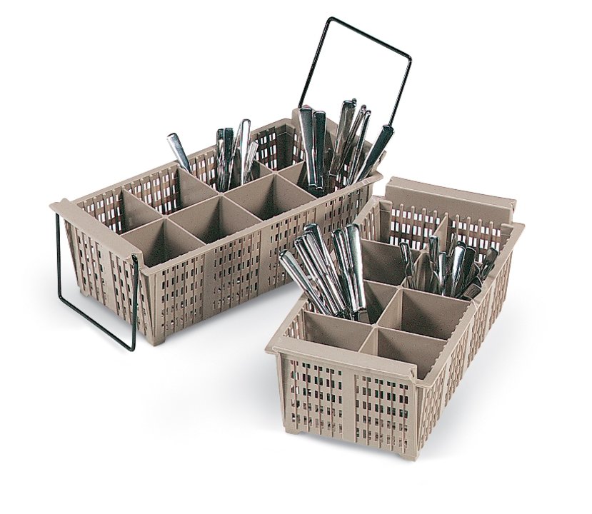 8-compartment Traex® flatware basket in cocoa