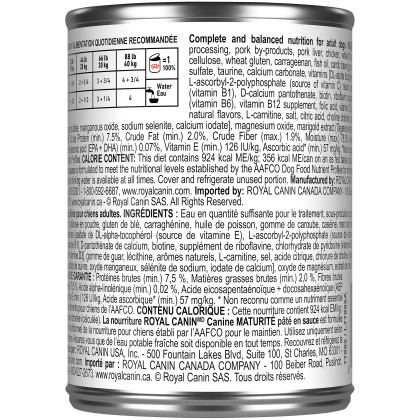 Royal Canin Veterinary Diet Canine Mature Consult Canned Dog Food