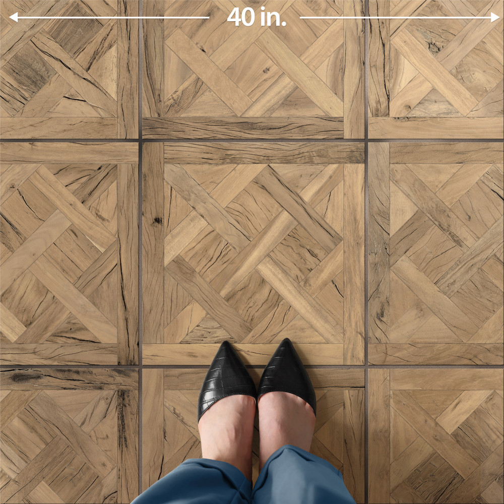 Kings Forest Lattice Natural 17-5/8 in. x 17-5/8 in. Ceramic Floor and Wall Tile