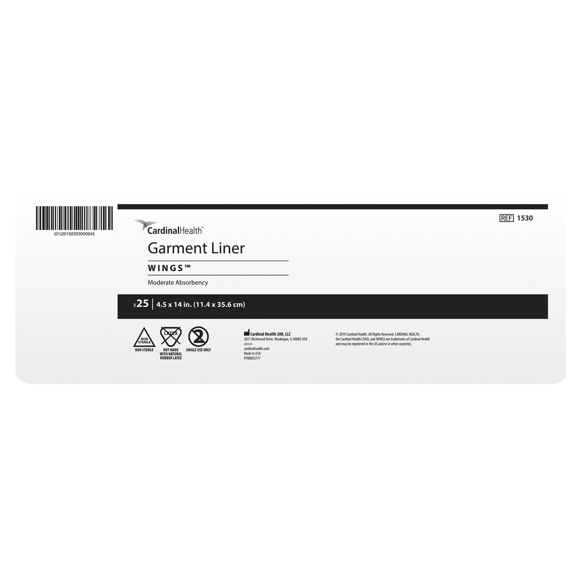 Simplicity™ Light Incontinence Liner, 4.5 x 14 Inch