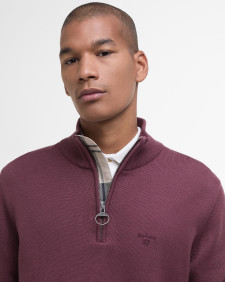 Cotton Half-Zip Jumper Burnt Heather