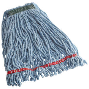 Rubbermaid Commercial, Web Foot, Blend Looped-End Wet Mop Head with 1" Headband, 20 oz, Blue