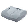Rubbermaid Commercial, Untouchable, Swing Top, Square, Resin, 23 gal, Gray, Receptacle Lid