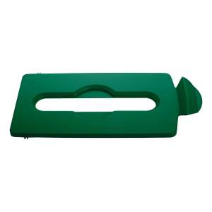Rubbermaid Commercial, Slim Jim®, Paper Slot Insert, Rectangular, Resin, Green, Receptacle Lid
