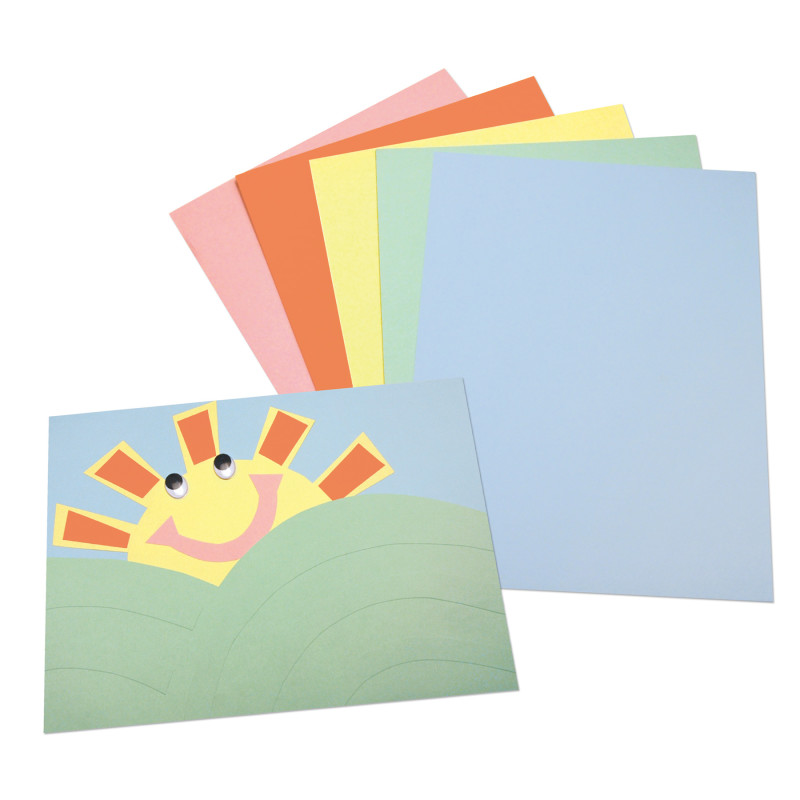 Pastel Tagboard, 5 Assorted Colors, 9" x 12", 100 Sheets Per Pack, 2 Packs