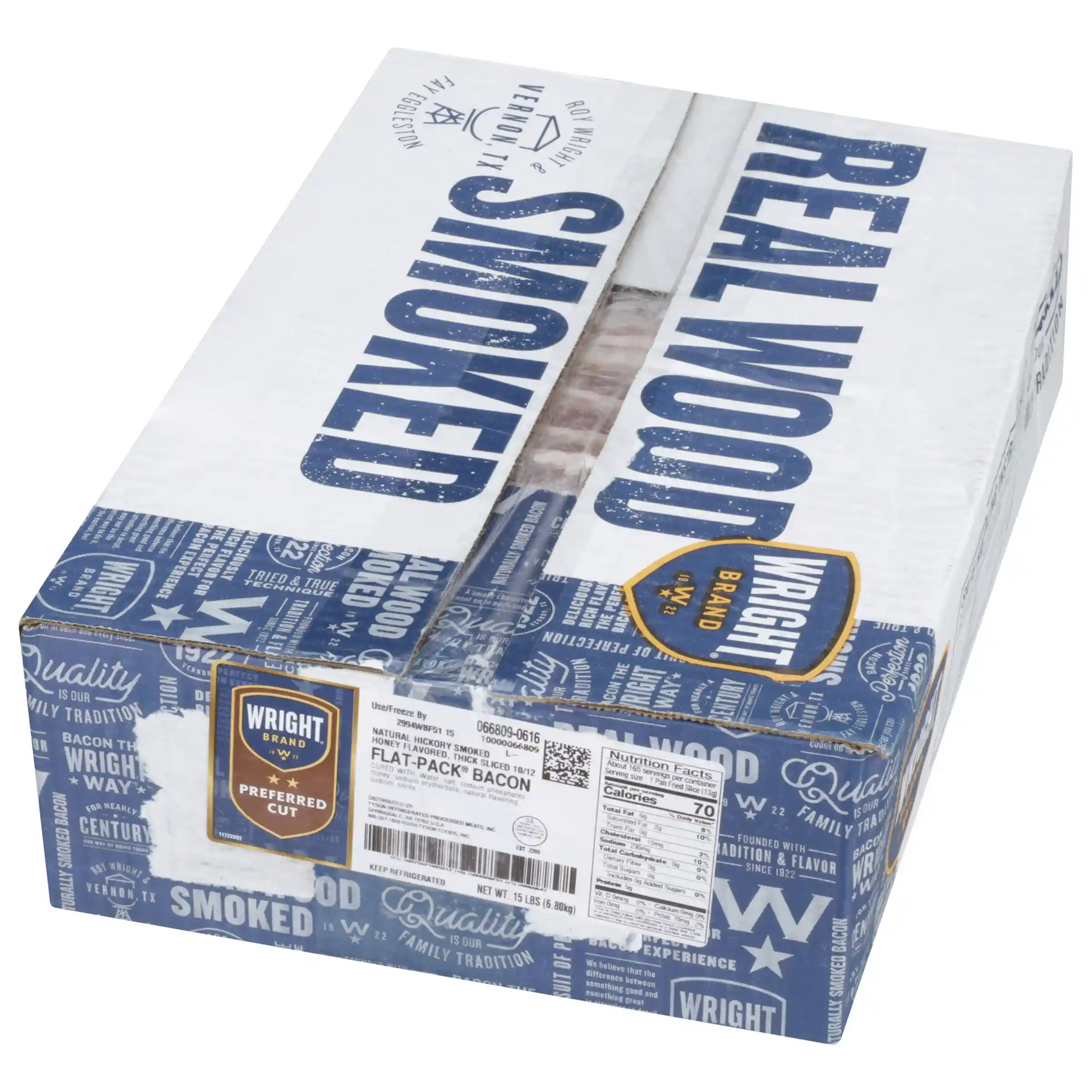 Wright® Brand Hickory Smoked Honey Thick Sliced Flat-Pack® Bacon 10/12_image_4
