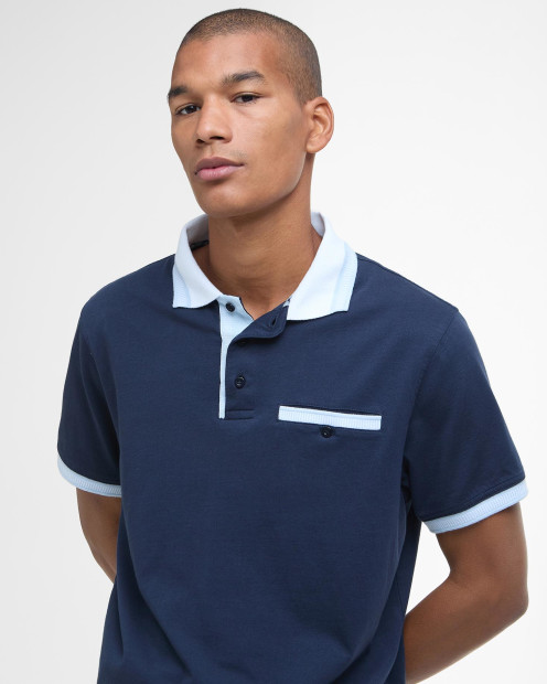 Thurne Tipped Tailored Polo Shirt Classic Navy