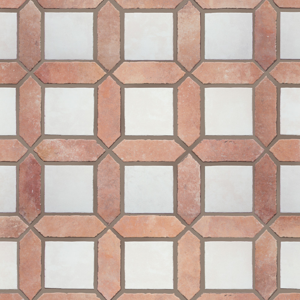 Picket Arenta Clay with White Square 14-5/8 in. x 22-1/2 in. Porcelain Floor and Wall Tile