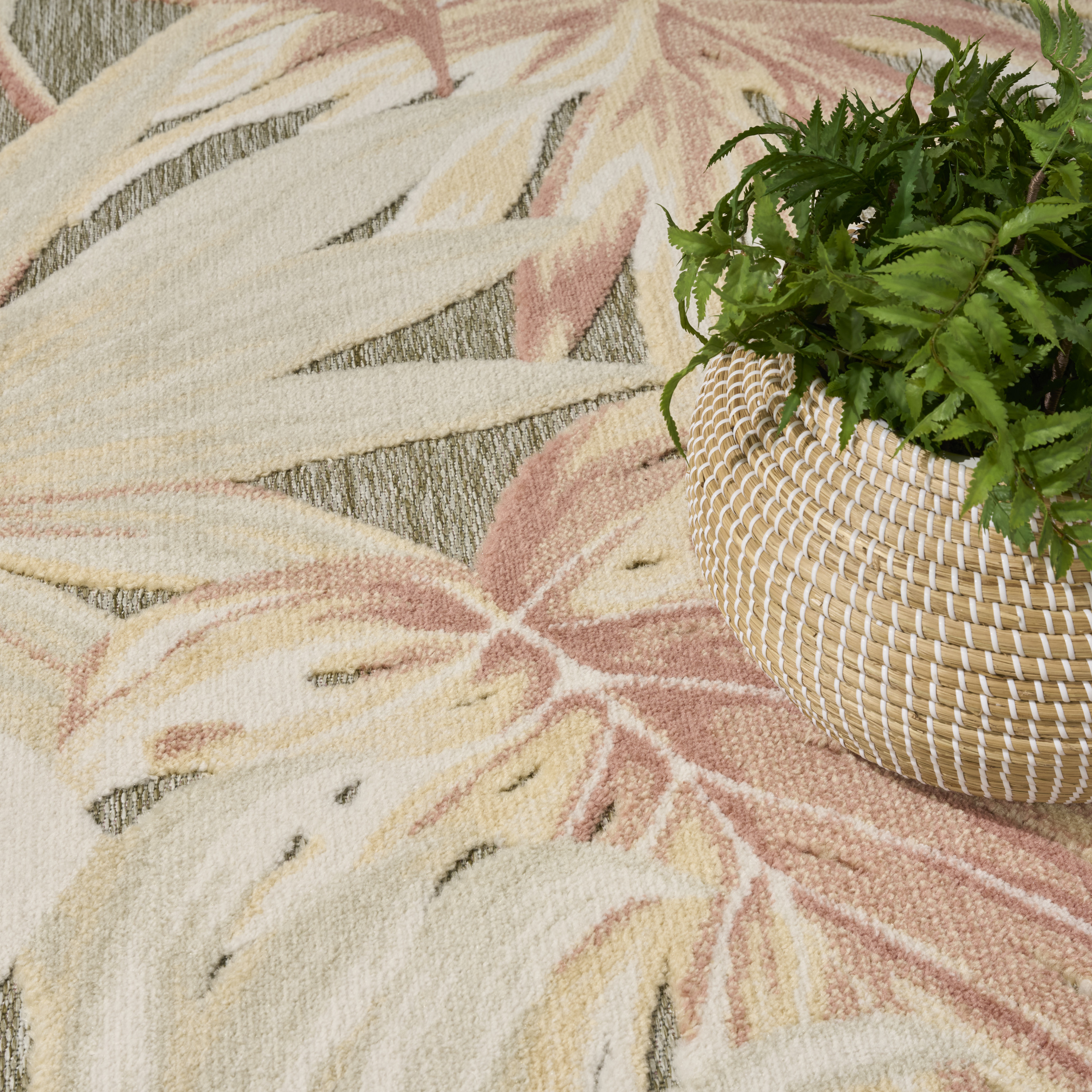 Nourison Aloha 7'10" x 10'6" Sage Rose Modern Rug