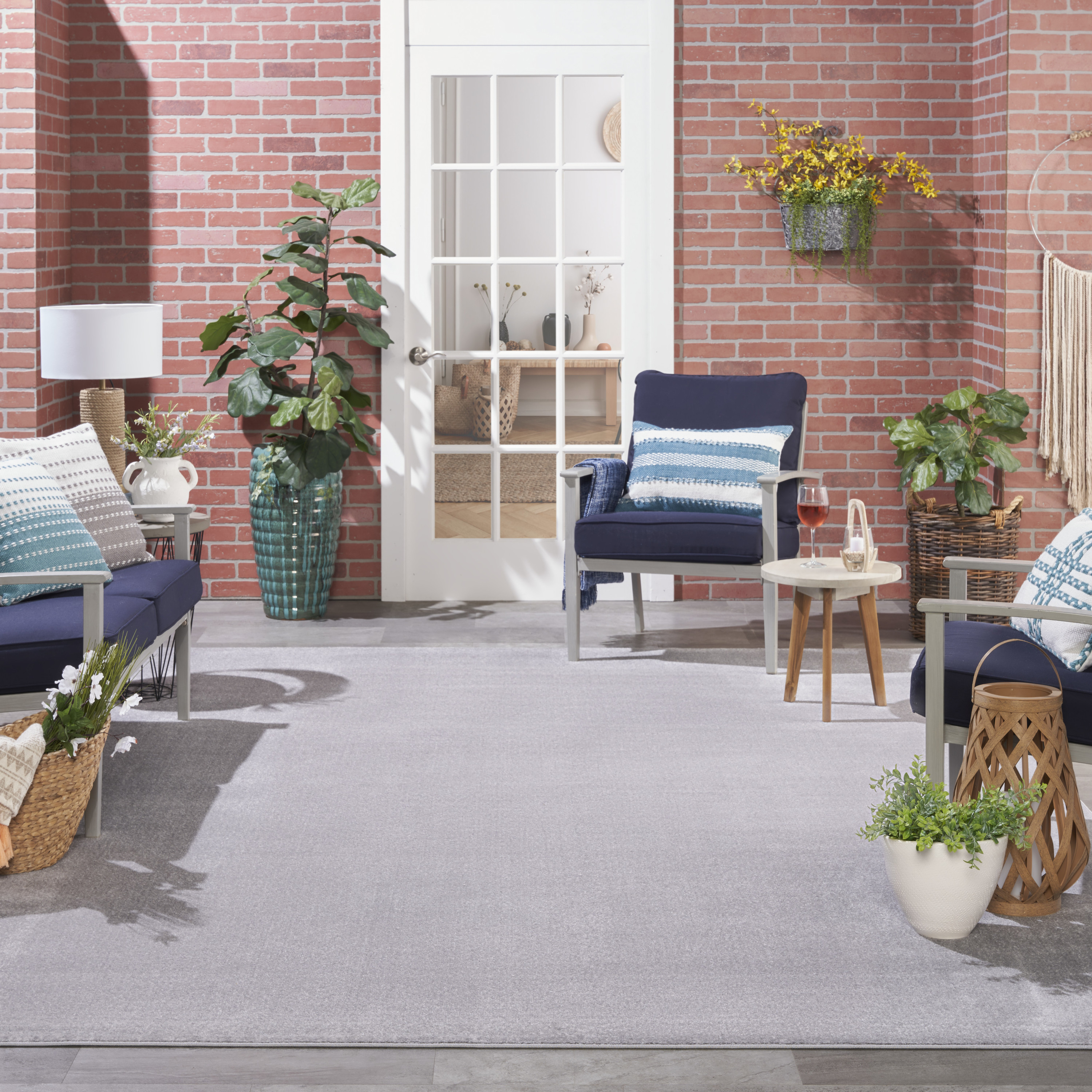 Nourison Nourison Essentials 12' x 15' Silver Grey Outdoor Rug