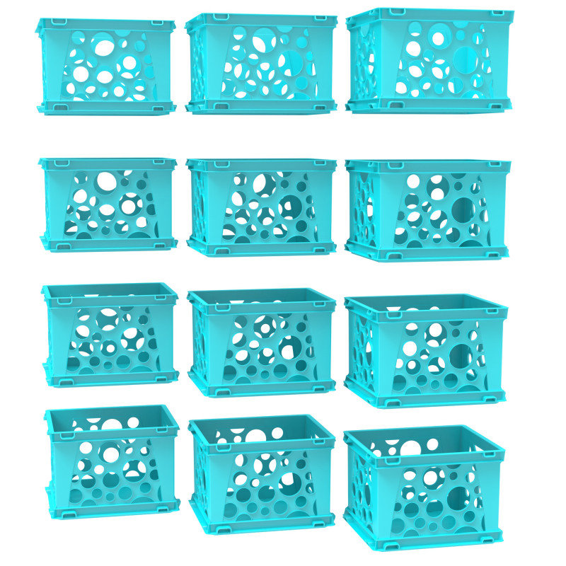 Mini Crate, Teal, 12-Pack