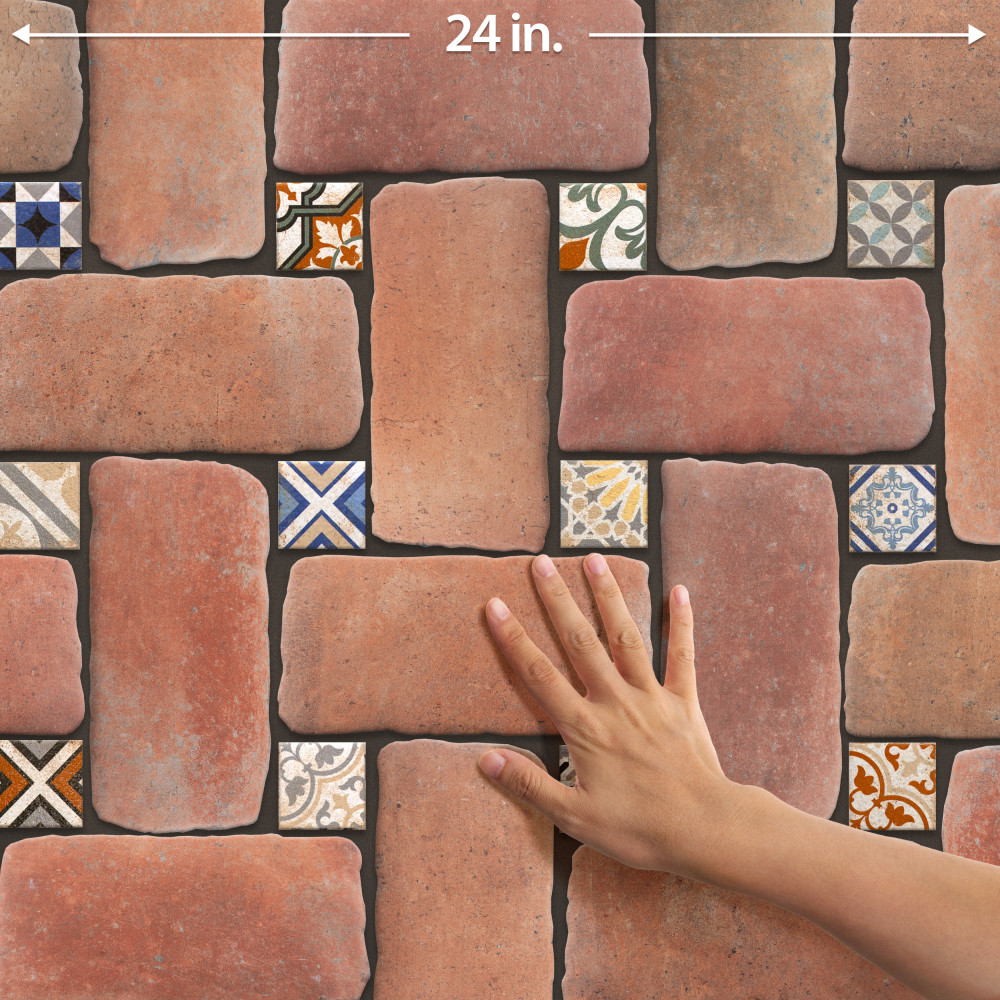 Benisa Panier Cotto with Paladio Taco 6-1/2 in. x 8-7/8 in. Porcelain Floor and Wall Tile