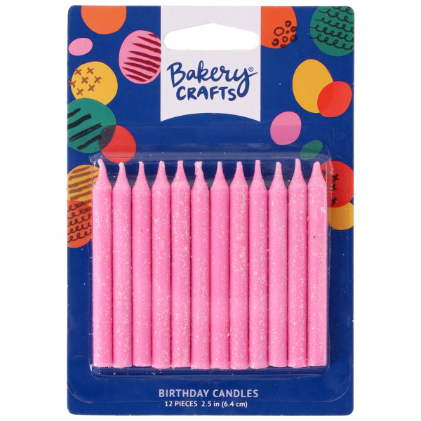 Pink Glitter Smooth & Spiral Candles