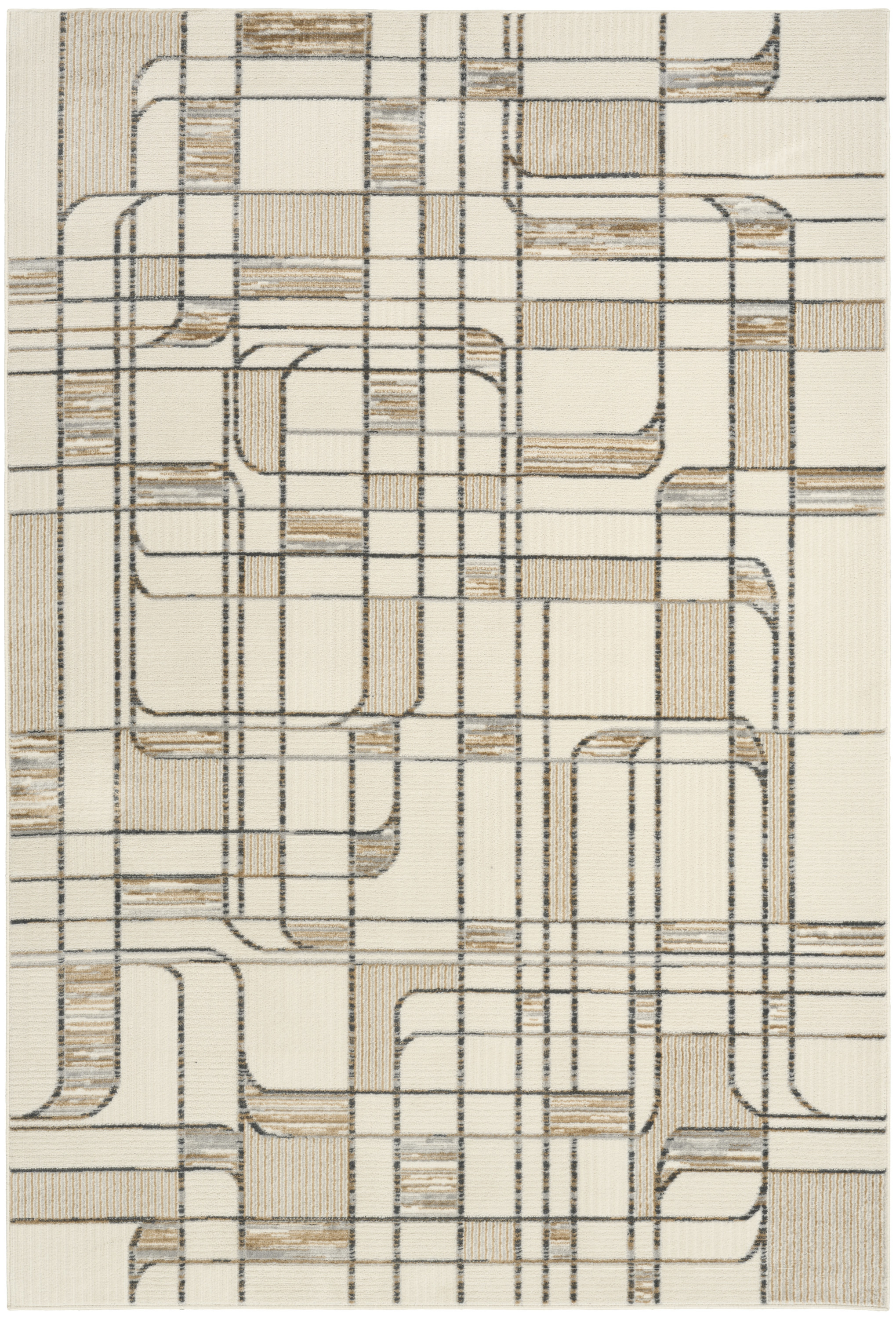 Nourison Nordic 4' x 6' Ivory Multicolor Mid-Century Modern Indoor Rug