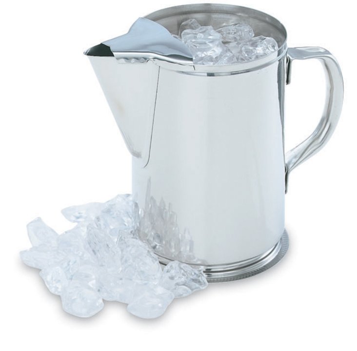 2-quart stainless steel water pitcher with ice guard