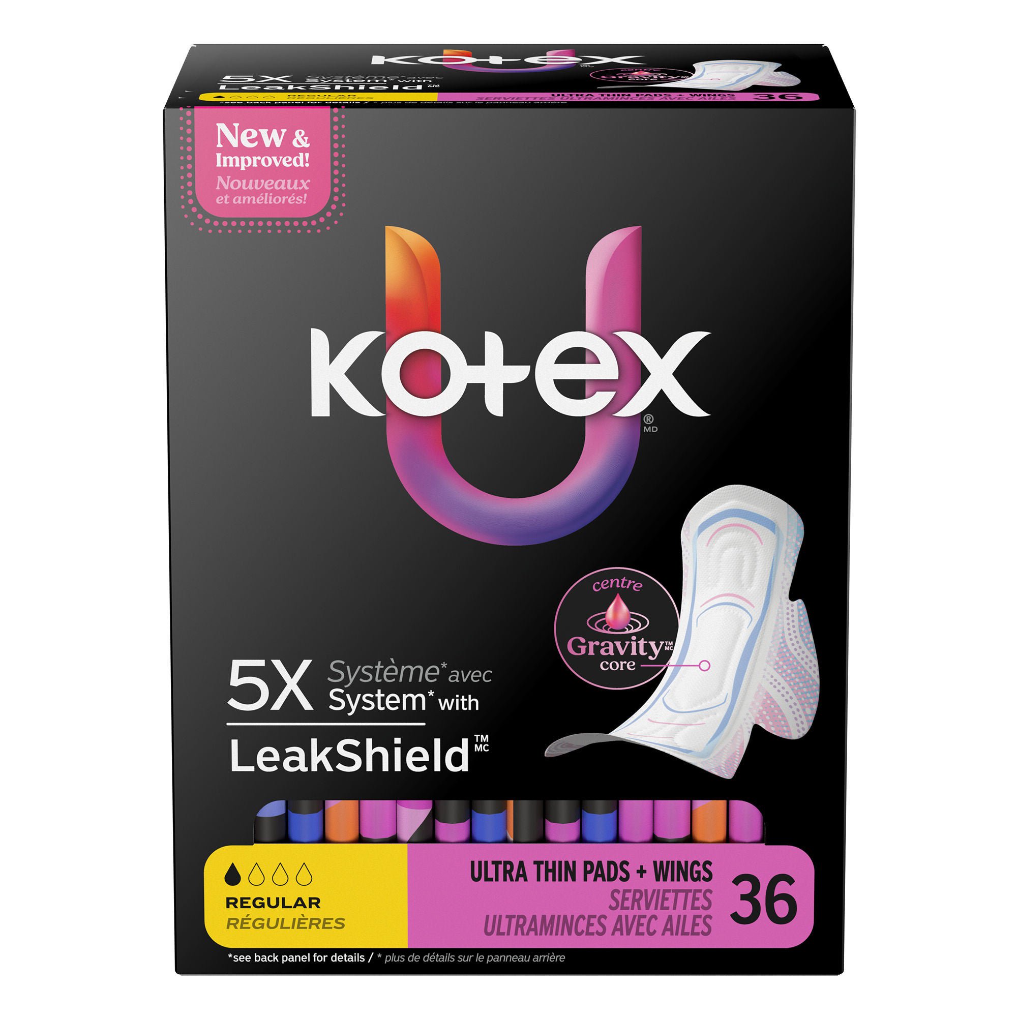 Kimberly Clark PAD, KOTEX PREM ULTRATHN REG WING (36/PK 6PK/CS)