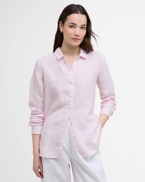 Marine Relaxed Long-Sleeved Shirt Pink Punch
