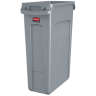 Rubbermaid Commercial, Vented Slim Jim, 23 gal, Resin, Gray, Rectangle, Receptacle