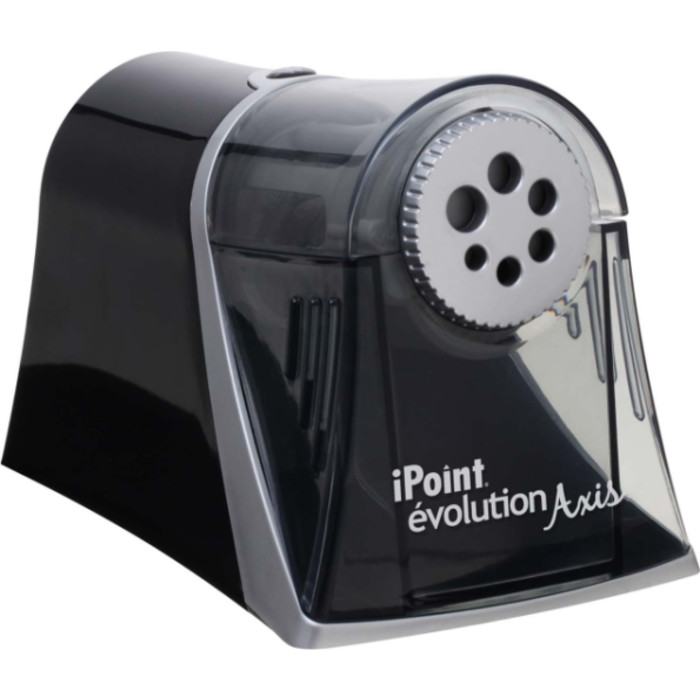 iPoint Evolution Axis Heavy Duty Electric Pencil Sharpener, Black/Silver