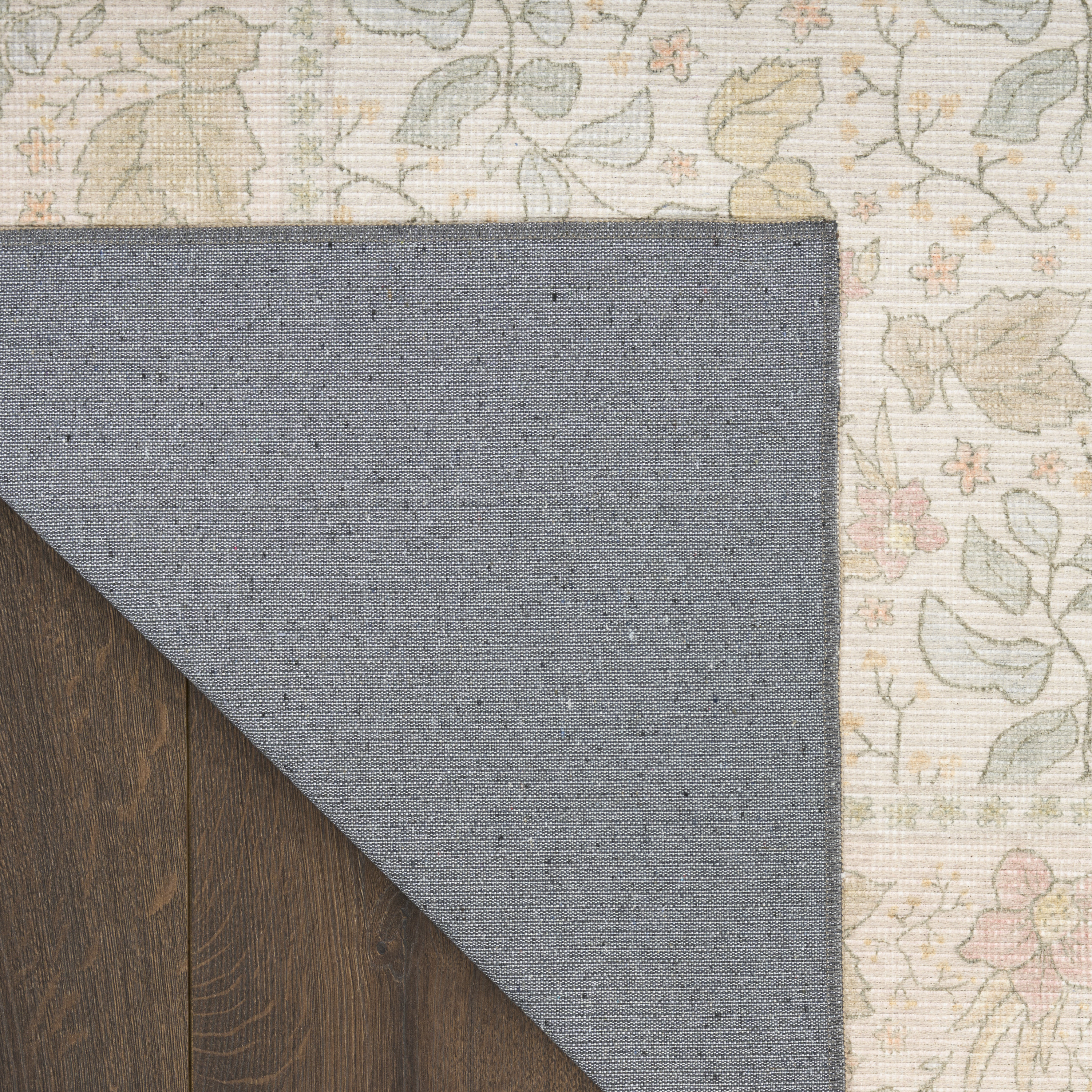 Nourison Botanical Washables 2' x 6' Beige Multicolor Farmhouse Indoor Rug