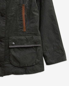 Barbour Re-Loved Beadnell Waxed Jacket - Size 10 Sage