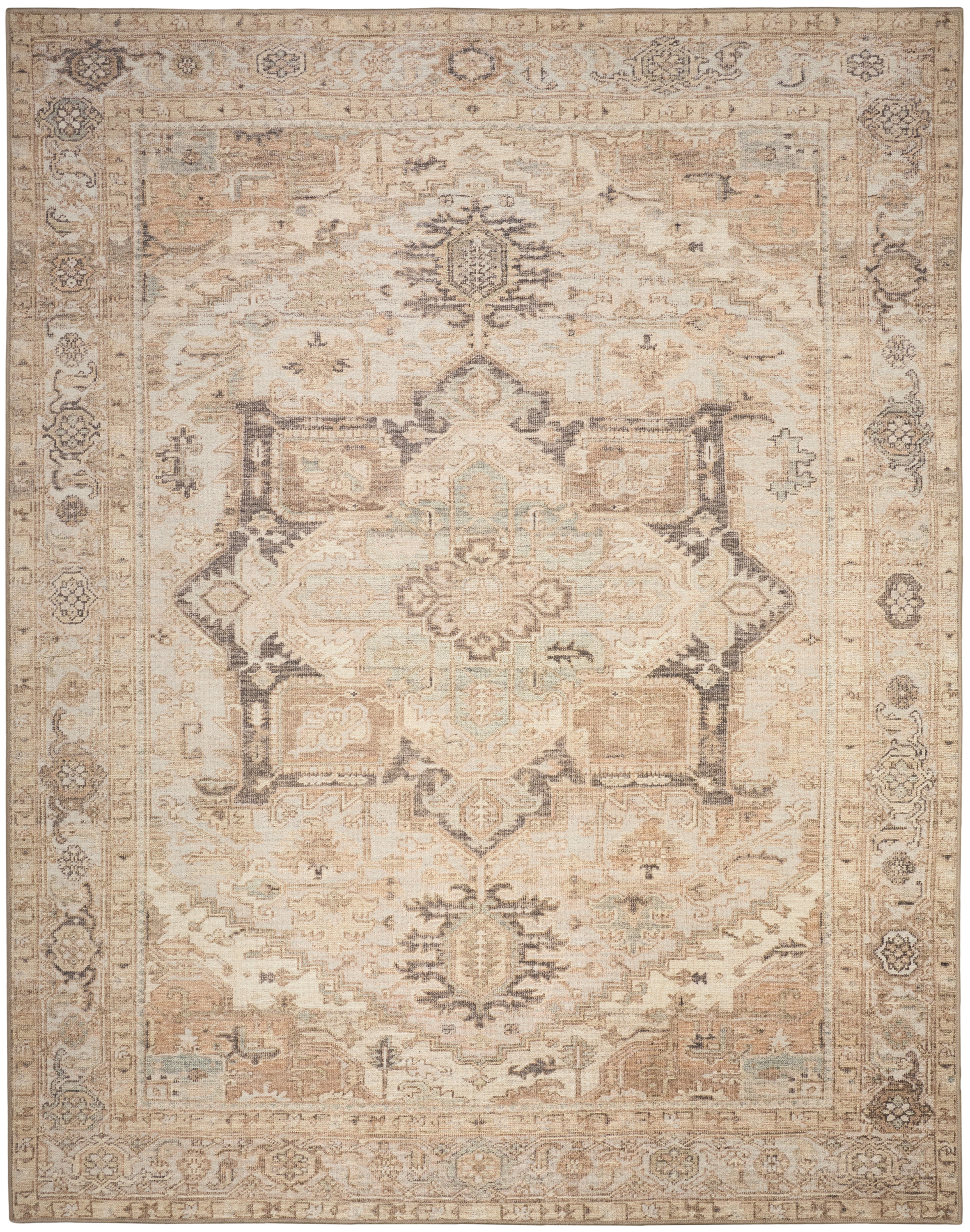 Nourison Vintage Washables 9'10" x 13'2" Coral Mint Vintage Indoor Rug