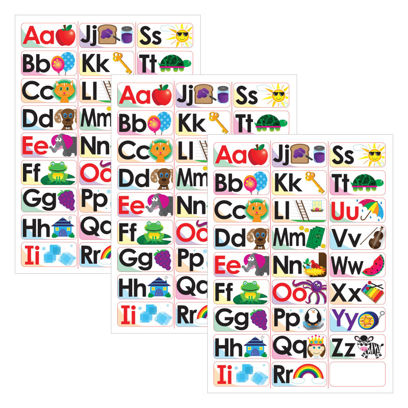 ABC Picture Words Double-Sided Magnets, 27 Per Pack, 3 Packs
