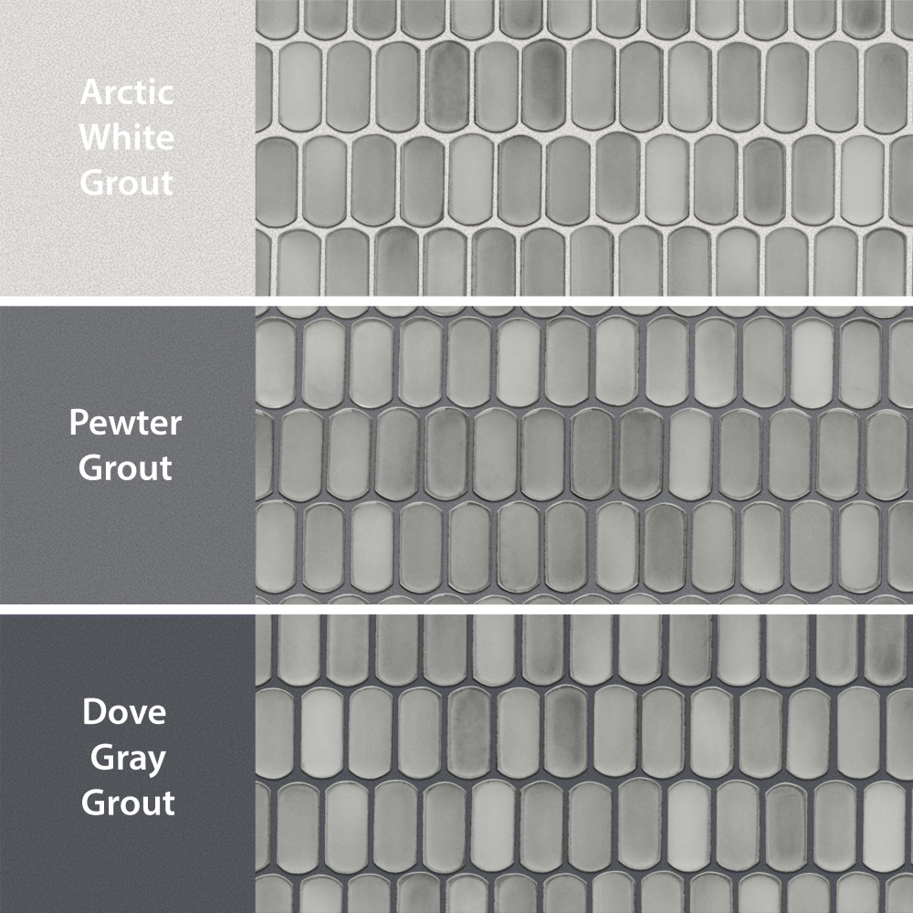 Hudson Capsule Grey Eye 12-1/4 in. x 13-1/8 in. Porcelain Mosaic Tile