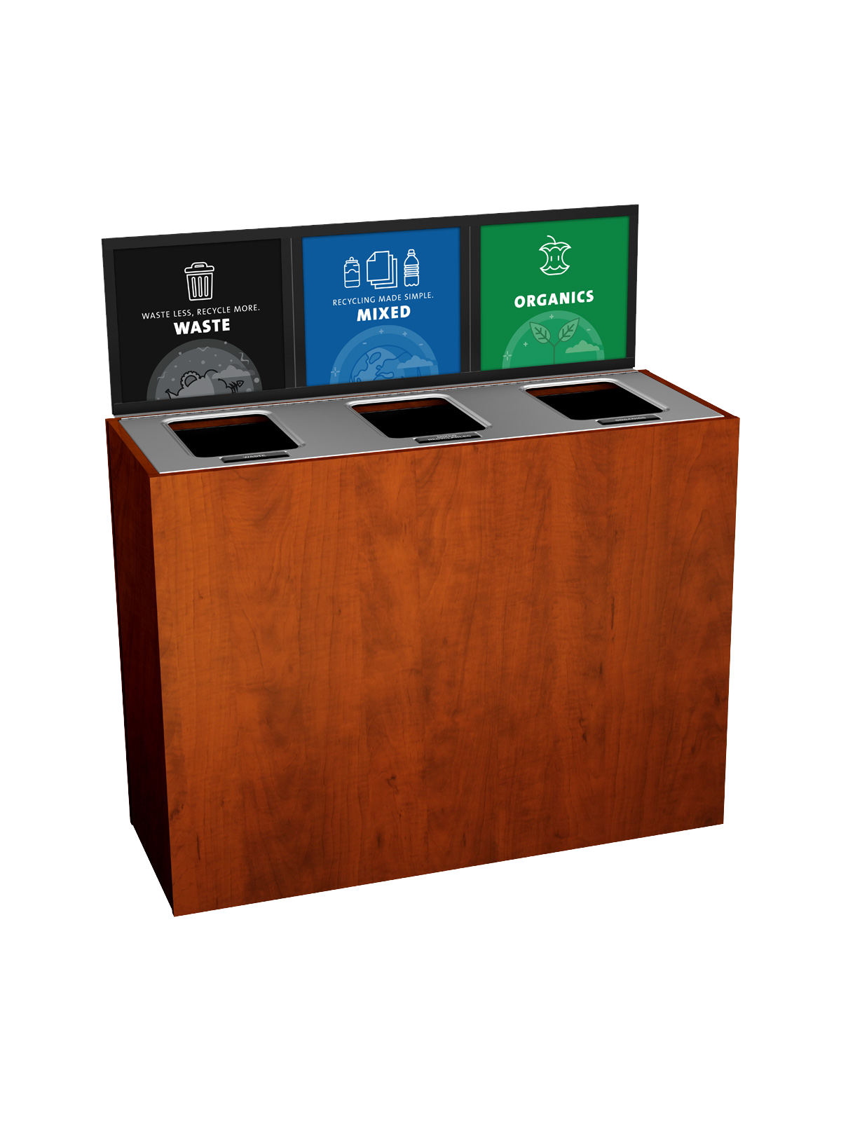ARISTATA – Triple – Kit – Waste-Mixed Recyclables-Organics – Full-Full-Full – Midsummer Flame