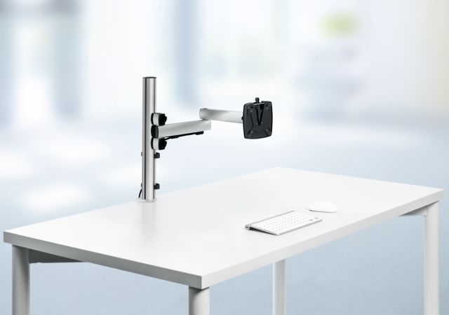 Novus TSS Single folding monitor arm enhances comfort by elevating a monitor to your ideal viewing height.
