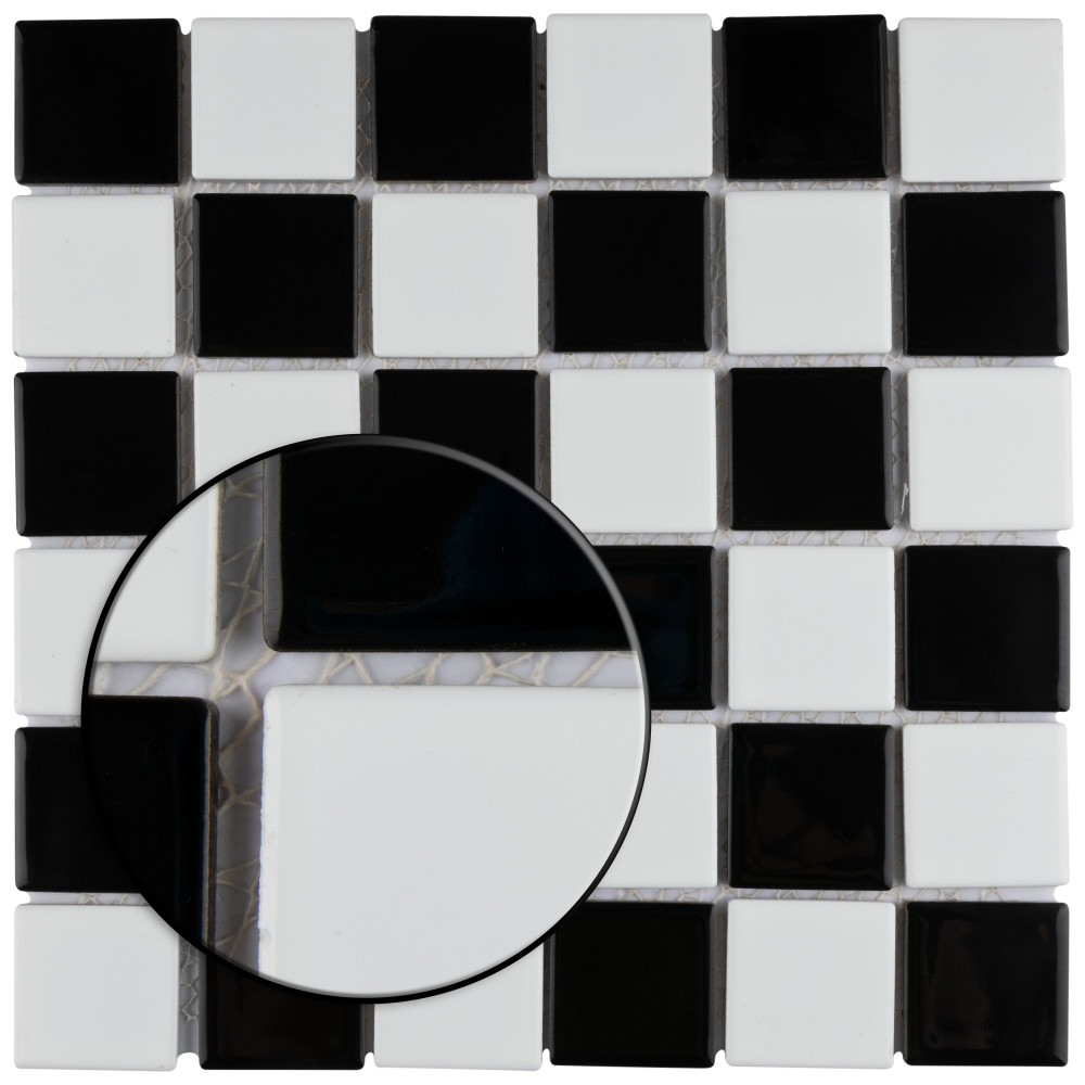 Squire Quad Glossy Checkerboard 12-1/2 in. x 12-1/2 in. Porcelain ...