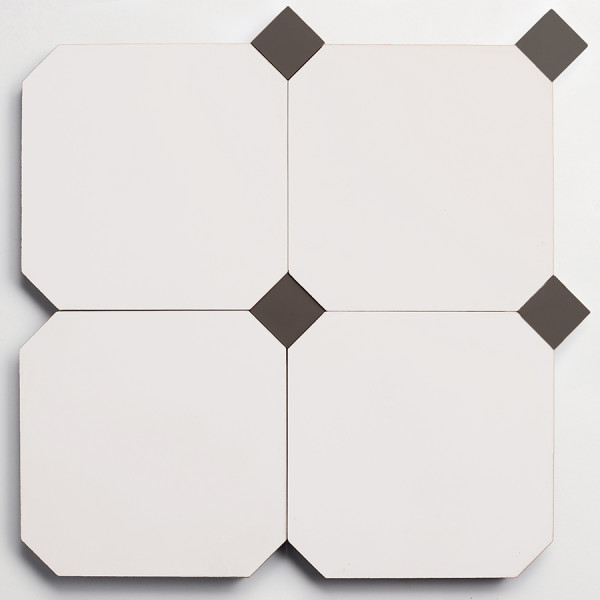 cement | pavimenti act I | paradiso white octagon + charcoal bouchon (bundle) 