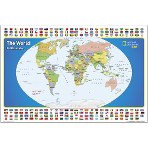 The World for Kids Map, Laminated, 36" x 24"