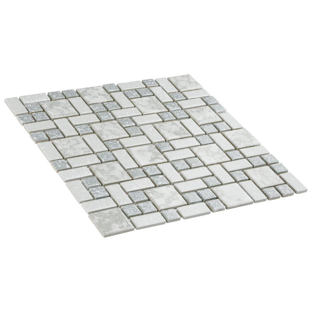 University Light Grey 11-3/4 in. x 11-3/4 in. Porcelain Mosaic Tile