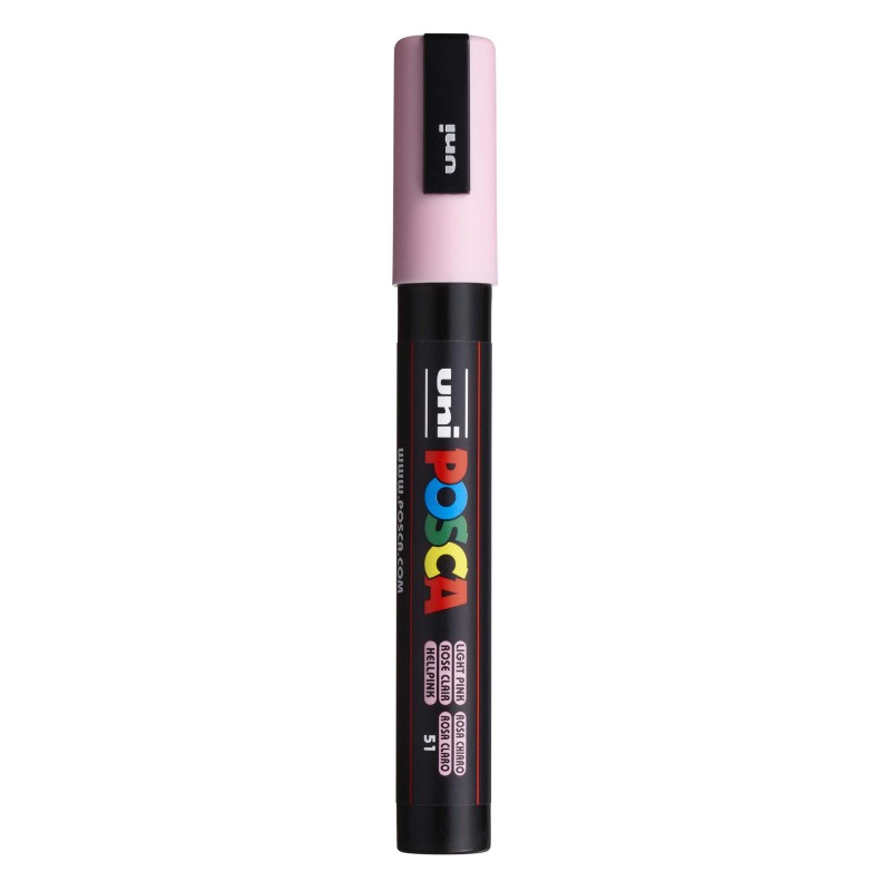 uni® POSCA PC-5M Water-Based Paint Markers, Reversible Medium Tip (1.8-2.5mm), Light Pink
