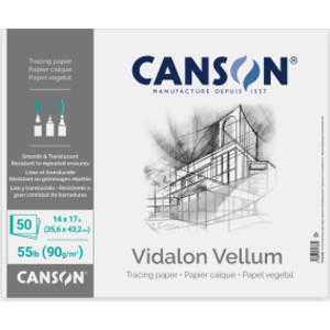 Artist Series Vidalon Vellum Pad, Translucent, Foldover Binding, 50 Sheet, 14X17 inch, 1 Count