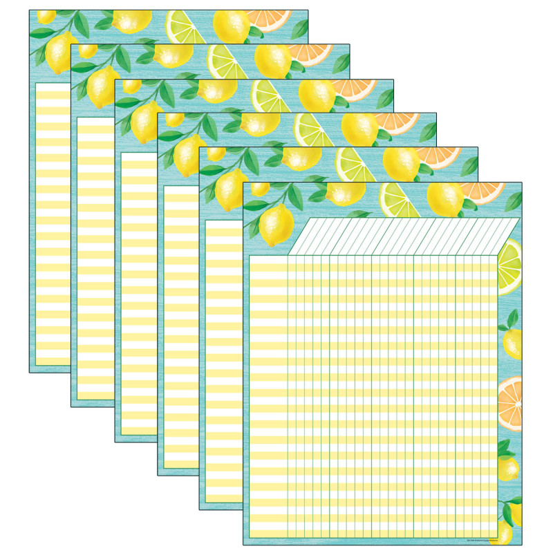 Lemon Zest Incentive Chart, Pack of 6