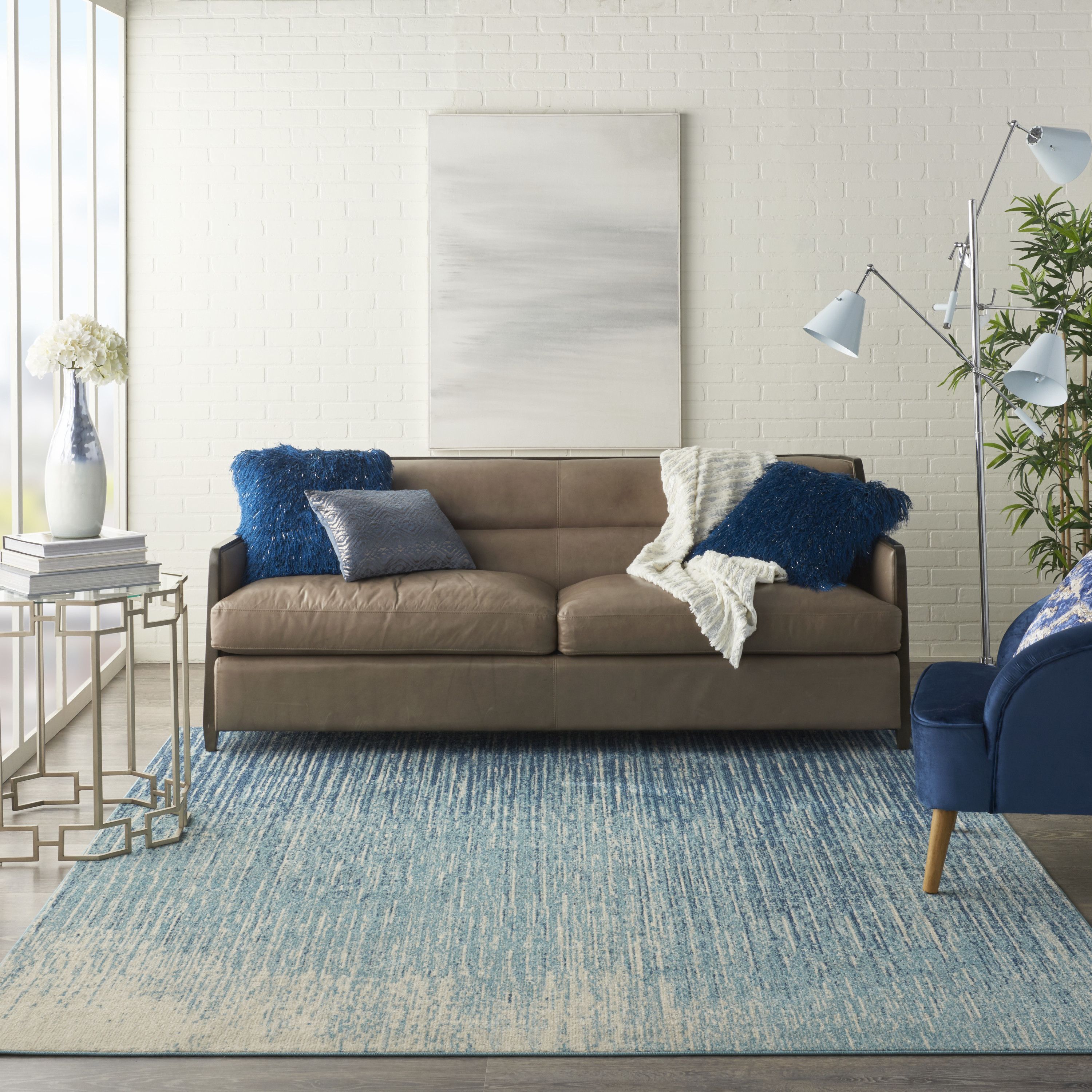 Nourison Passion 8' x 10' Navy Light Blue Modern Indoor Rug