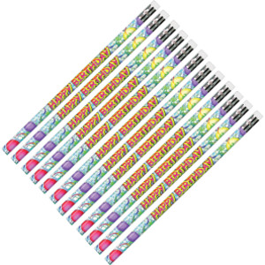 Happy Birthday Glitz Pencils, Pack of 12