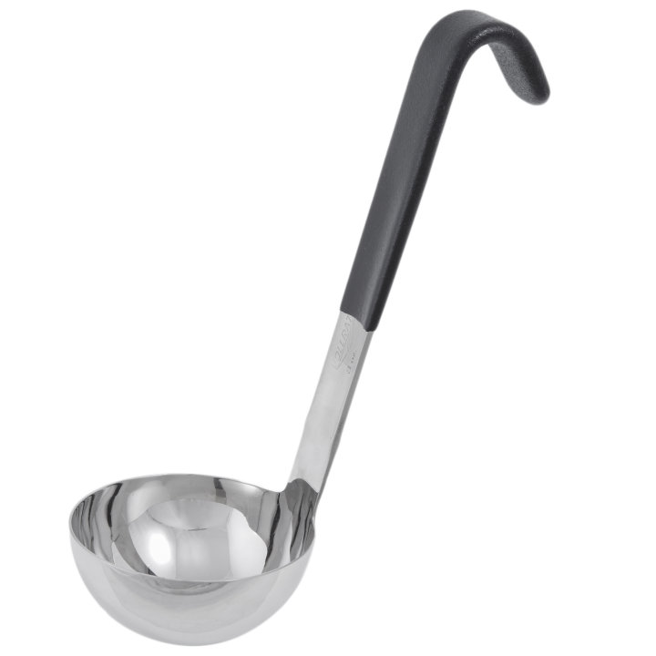 3-ounce one-piece heavy-duty stainless steel ladle with short Kool-Touch® handle