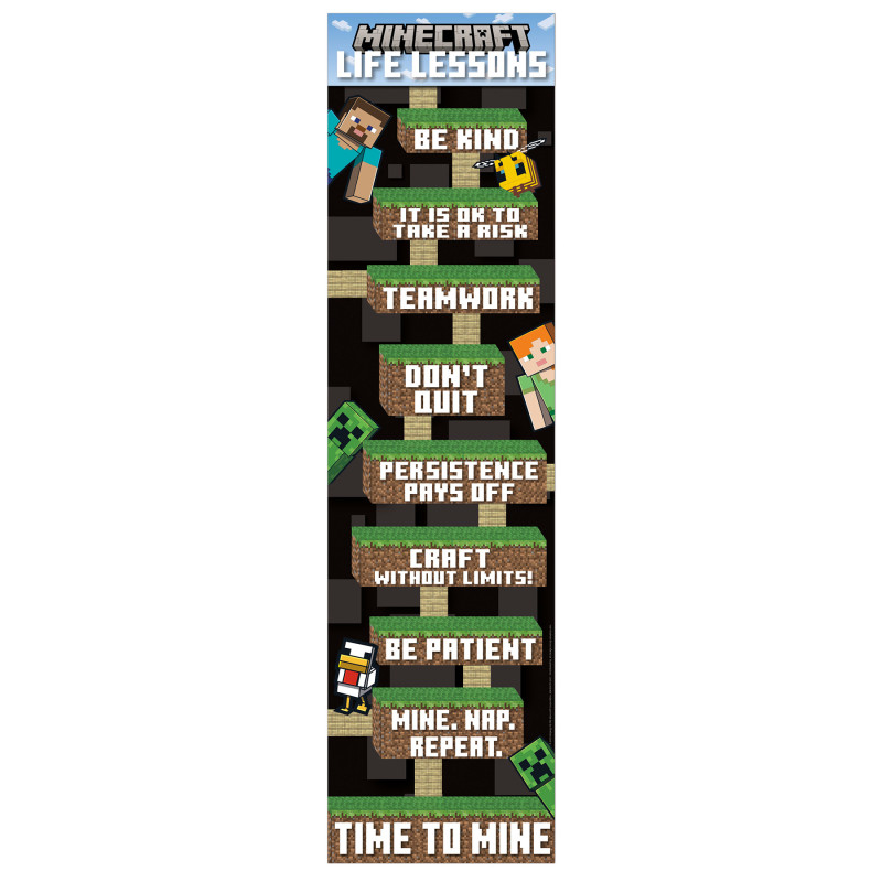Minecraft Life Lessons Banner, 12" x 45"