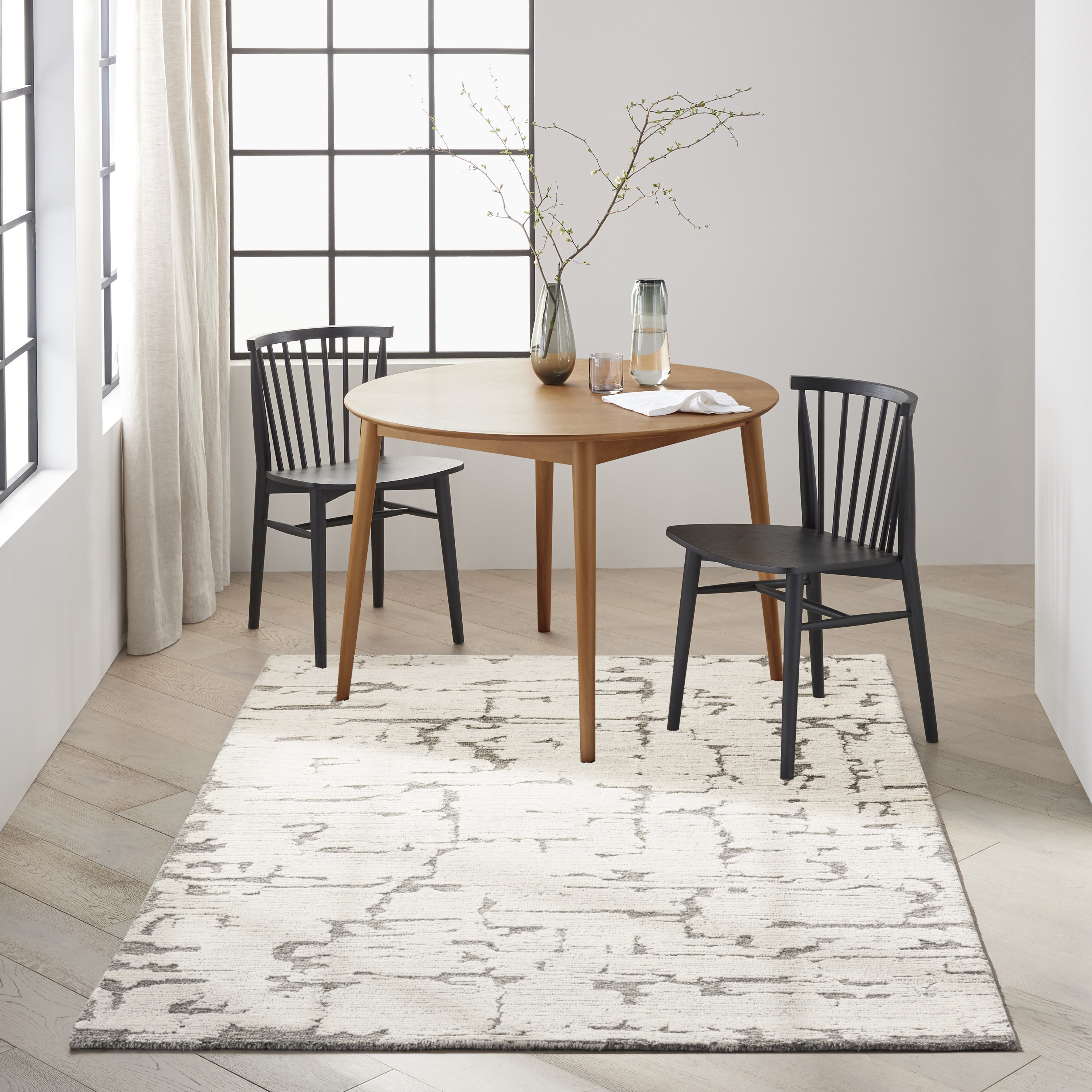 Calvin Klein CK009 Sculptural 5'3" x 7'3" Grey Modern Indoor Rug