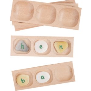 Three-Pebble Word-Building Tray
