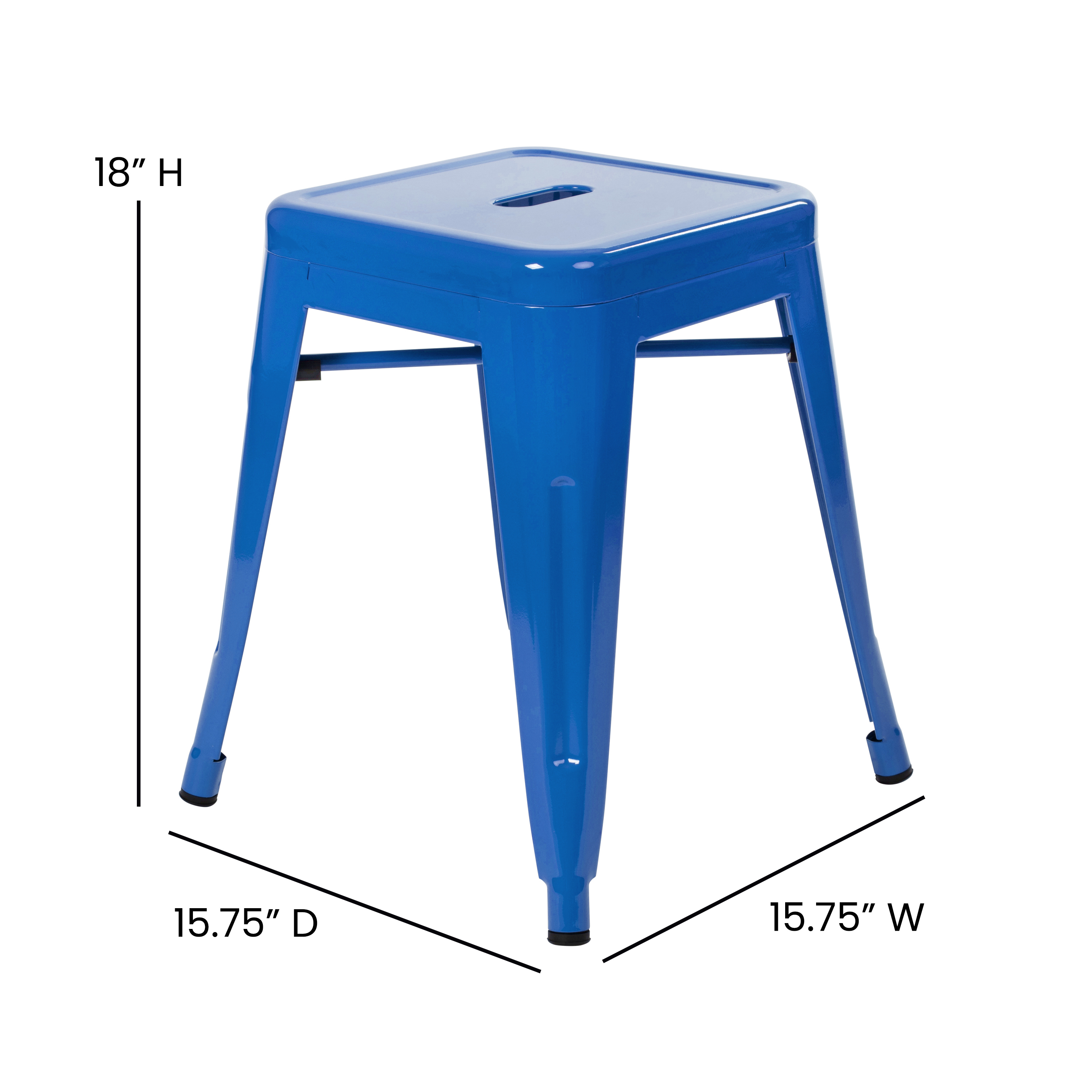 18" Table Height Stool, Stackable Backless Metal Indoor Dining Stool, Commerc... - Picture 73 of 114