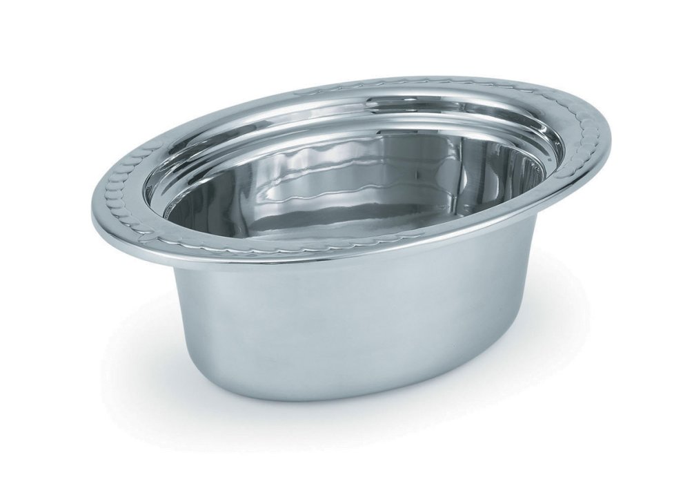 4-inch-deep Miramar® small oval stainless steel decorative pan