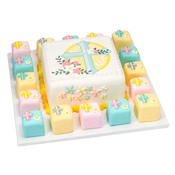 Cross with Flowers PhotoCake® Edible Image®
